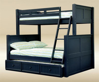 Dillon Navy Blue Twin Full Bunk Bed