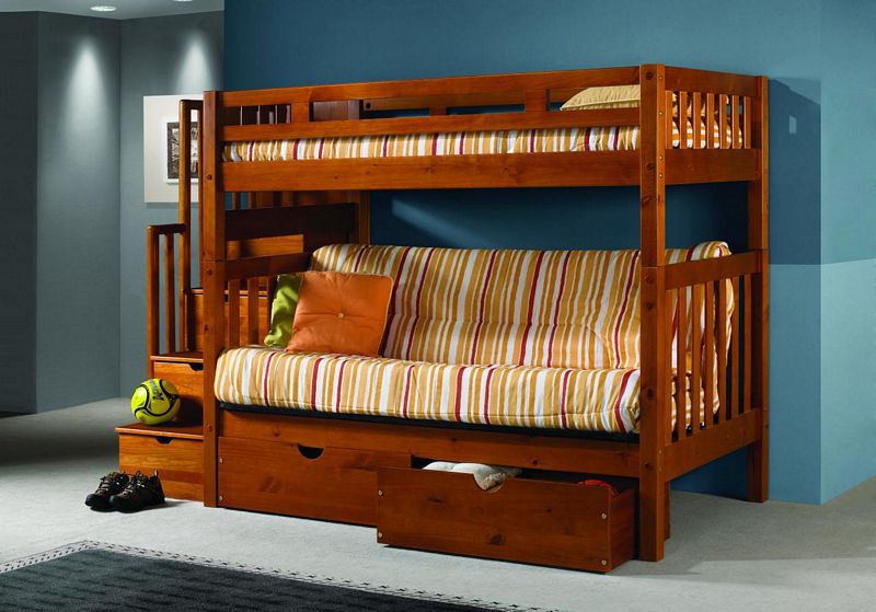 Futon Bunk Bed with Stairs