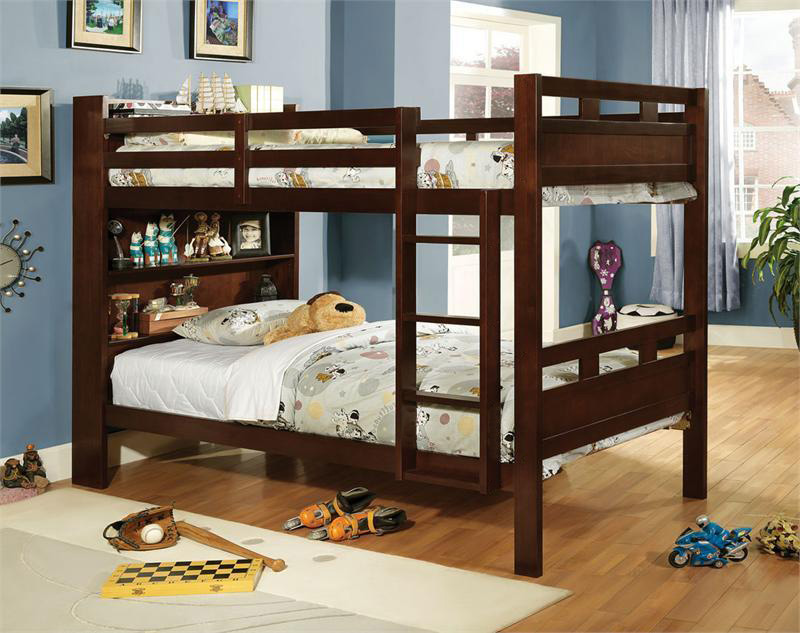 Bookcase Twin Bunk Bed for Kids