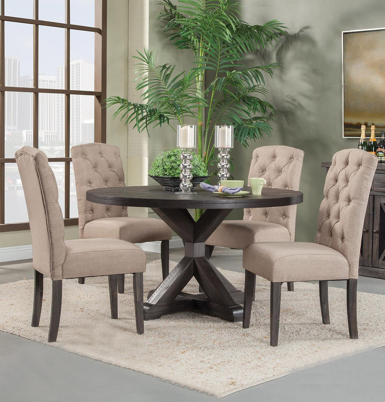 Rustic Dining Table And Chair Sets, Rustic Round Dining Table And Chairs