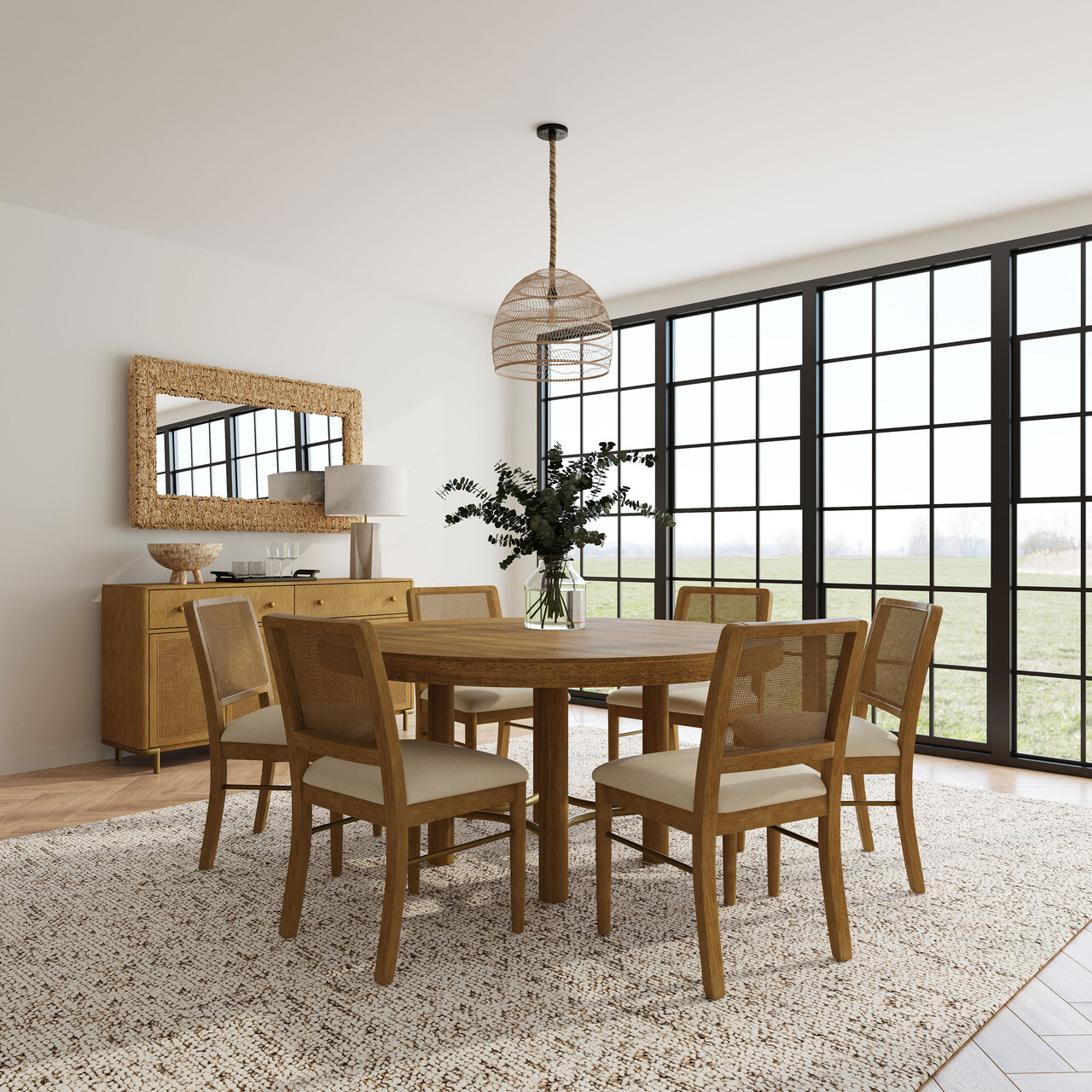 60 inch roun dining romm table set for 6