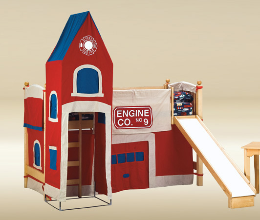 Wood Twin Fire Station Loft Bed