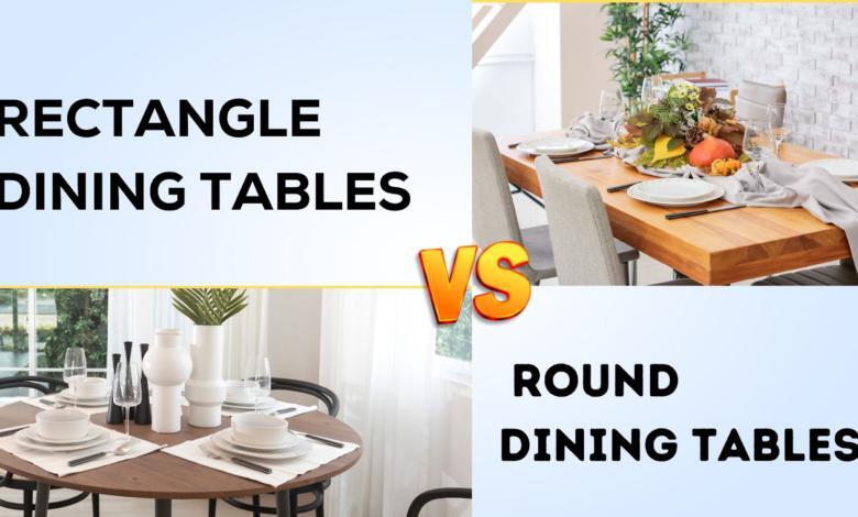 round vs rectangular dining table seating and space comparison diagram