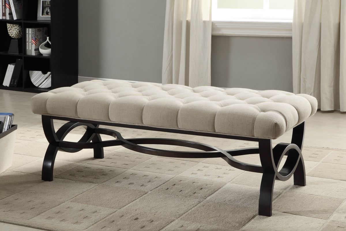 Padded Upholstered Tufted Bench