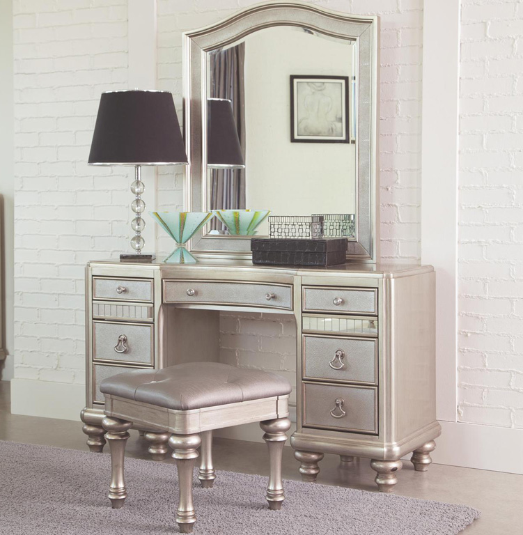 Metallic Platinum Dressing Makeup Table