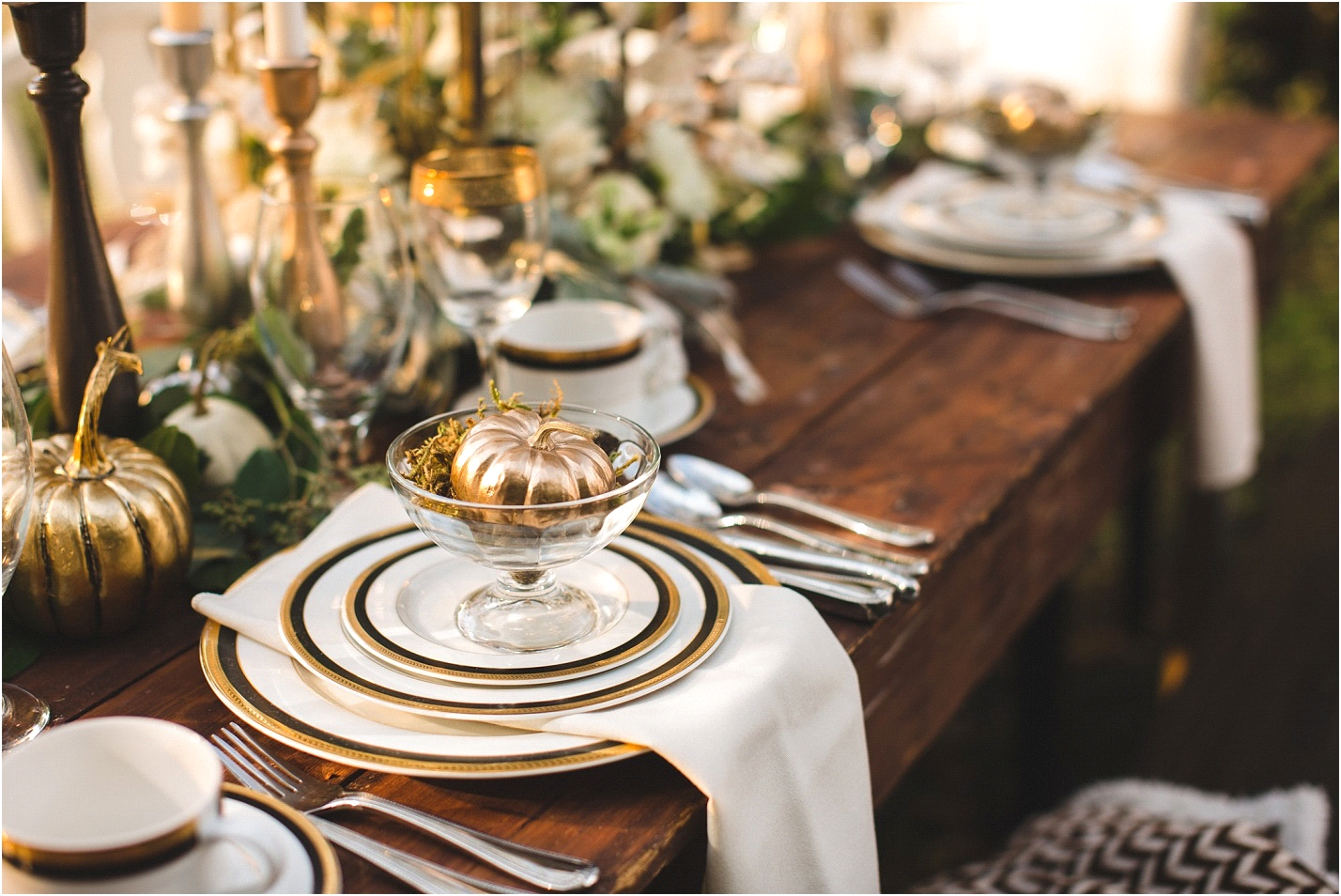 Beautifully Unique Thanksgiving Dinner Table Settings - Ivory & Noire