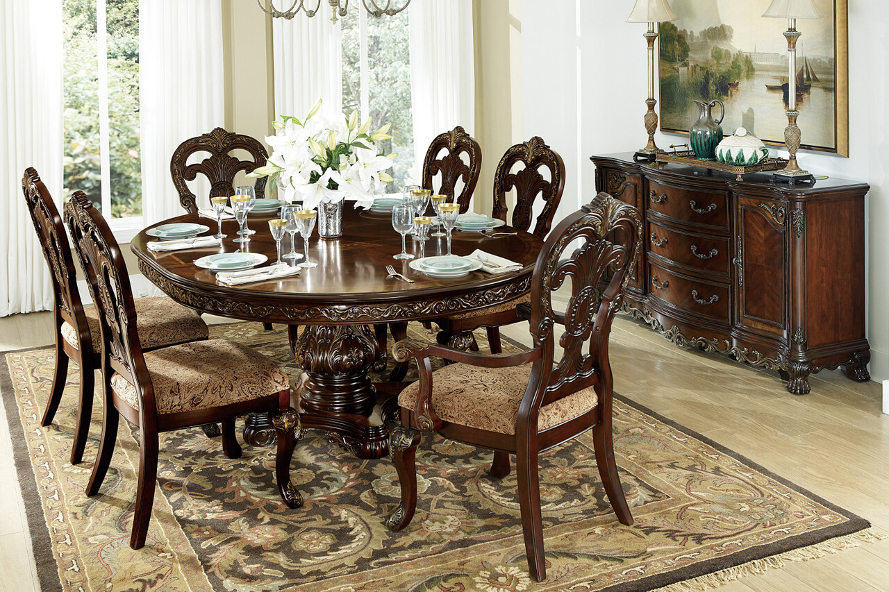 Expandable Round to oval Dining Table Set for 6