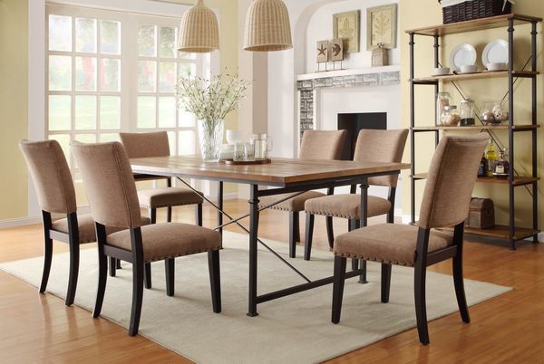 Mason Burnished Rustic Dining Table Set