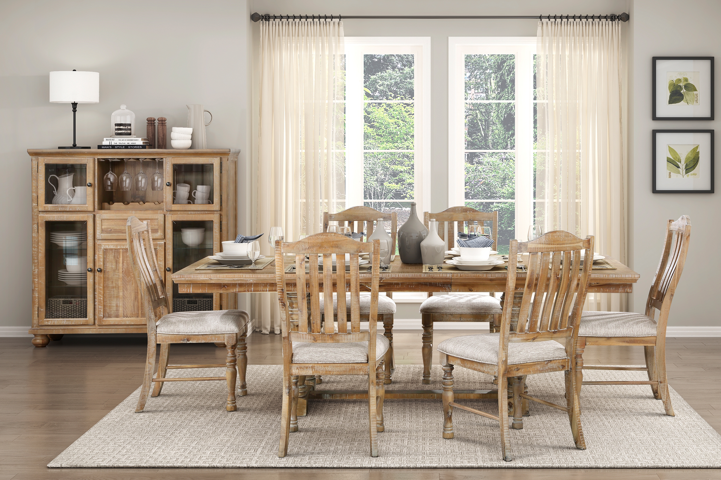 Farmhouse Dining Room Set for Modern Homes Rustic farmhouse dining room set in a bright modern dining space