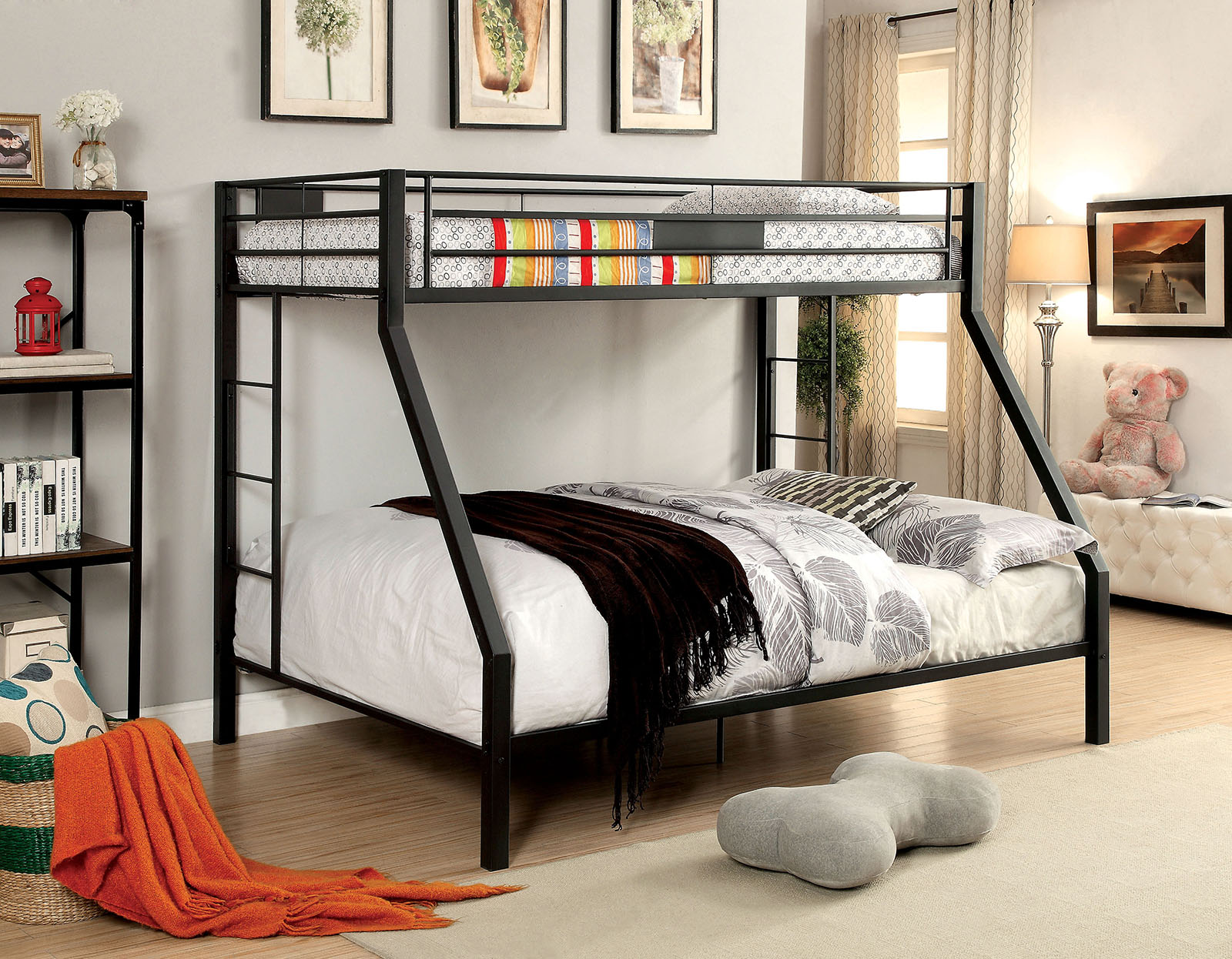 Extra Long Twin Over Queen Metal Bunk Bed, Extra Long Twin Bunk Beds