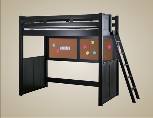Black Twin Loft Bed for Kids