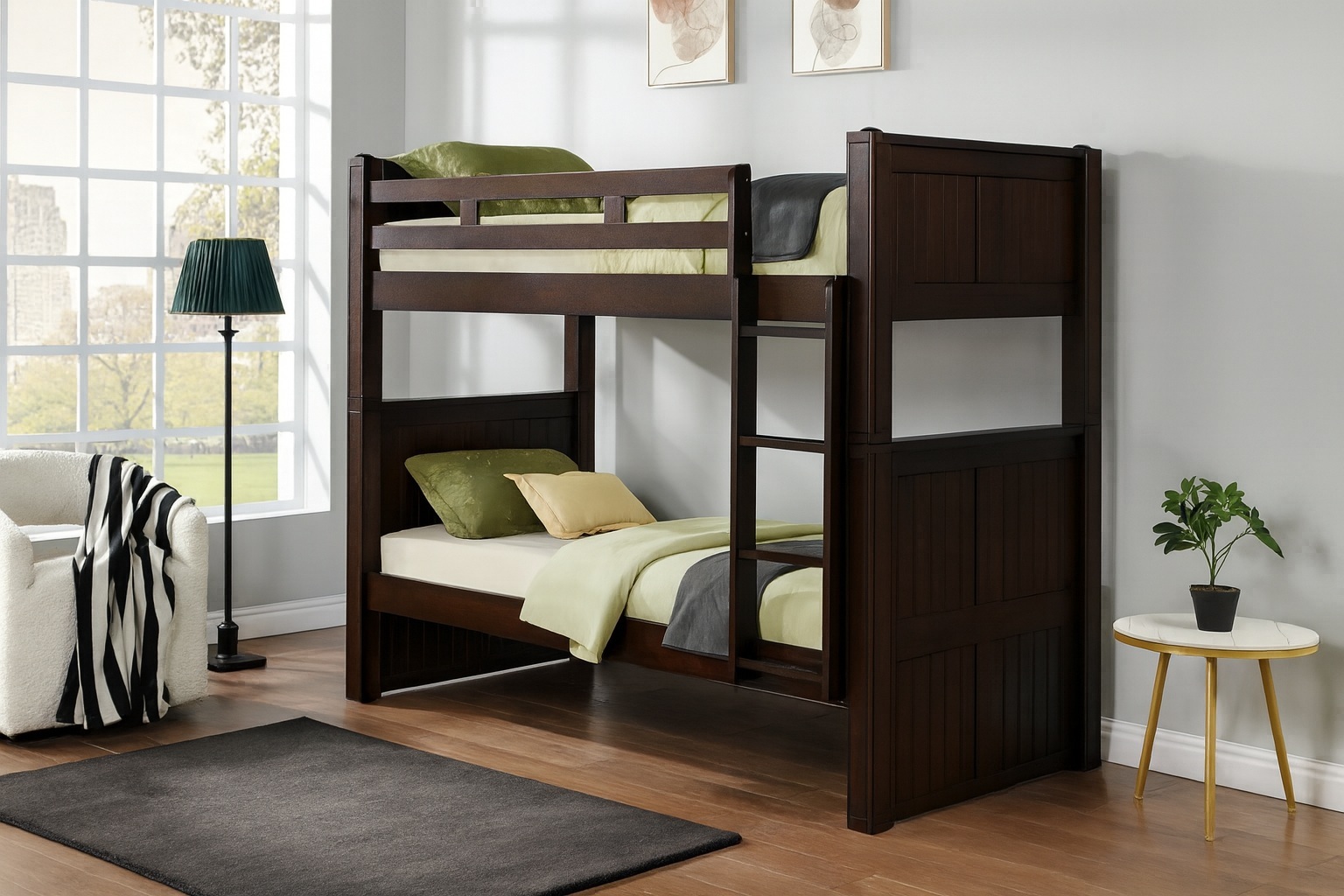 Twin XL Wood Bunk Bed for Adults Dillon Twin XL Bunk Bed in Espresso