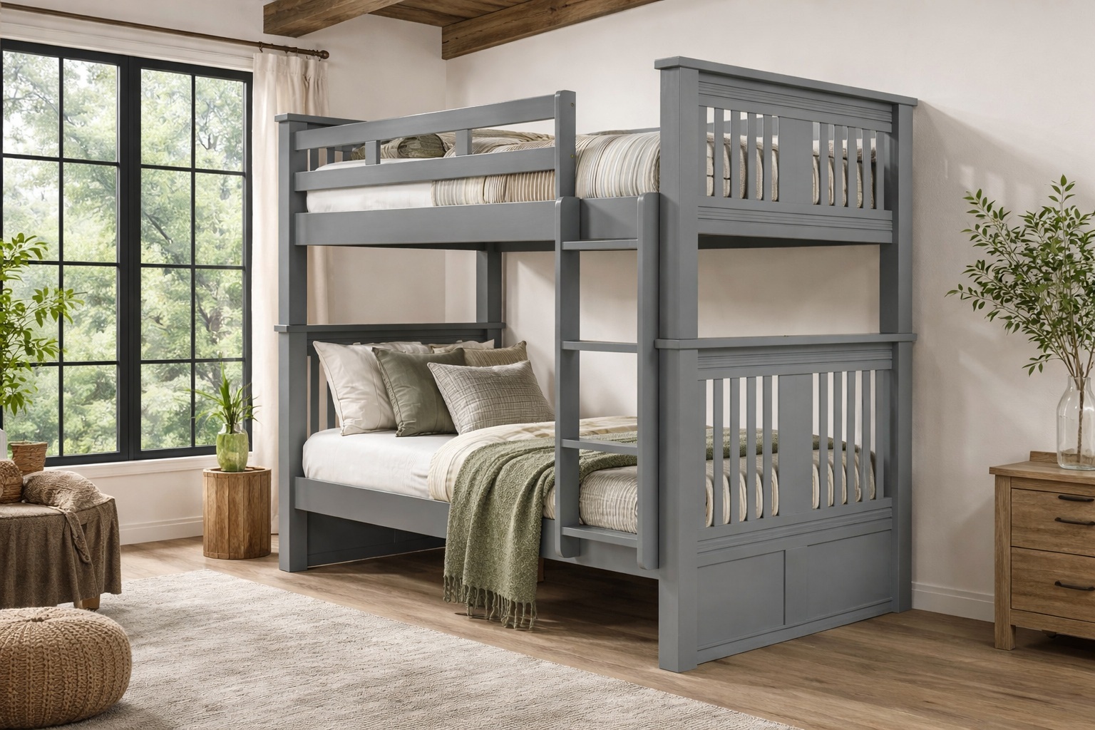 Gary twin xl bunk bed in gray