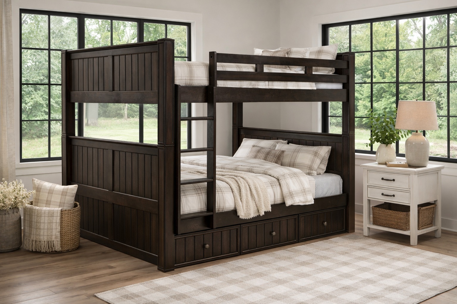 Dillon queen over queen bunk bed in espresso