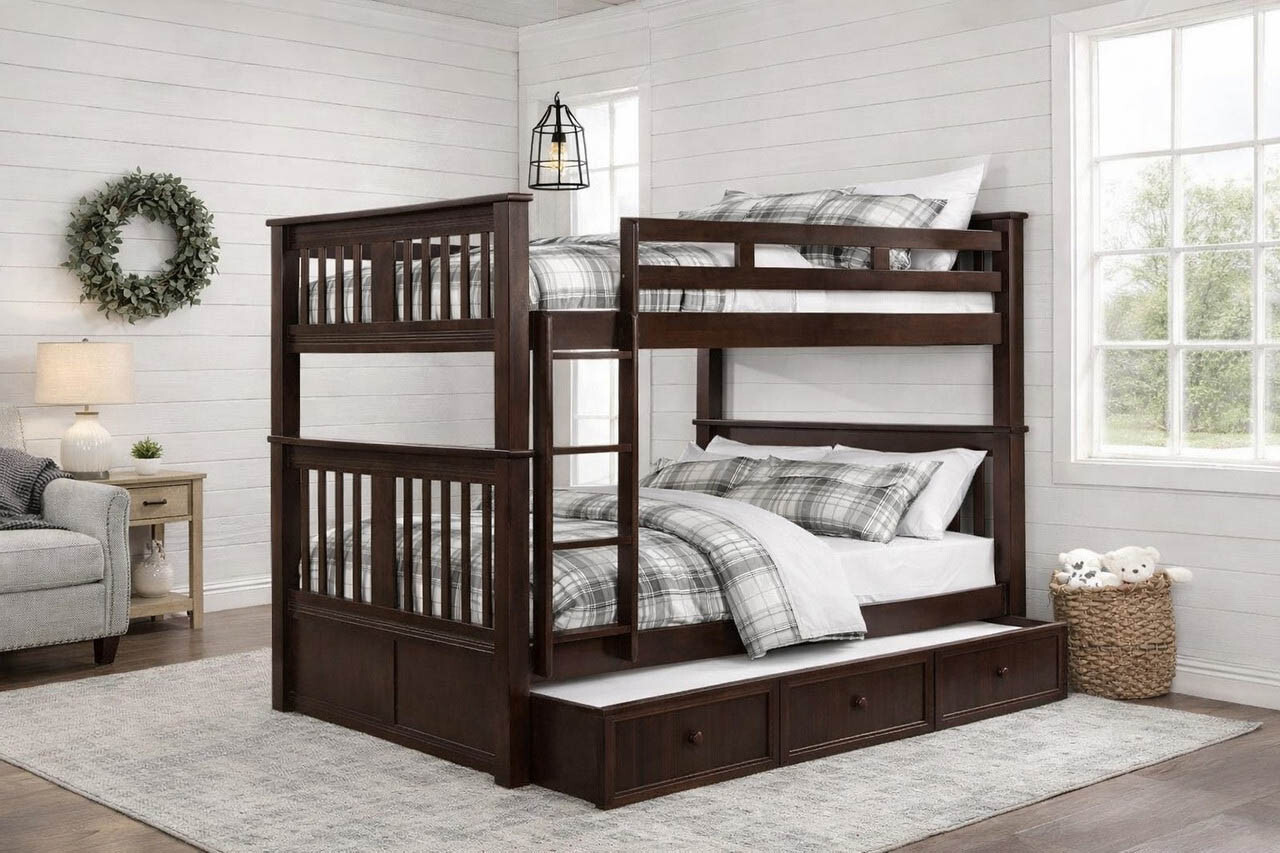 Gary Queen over Queen Bunk bed with trundle for vacation home