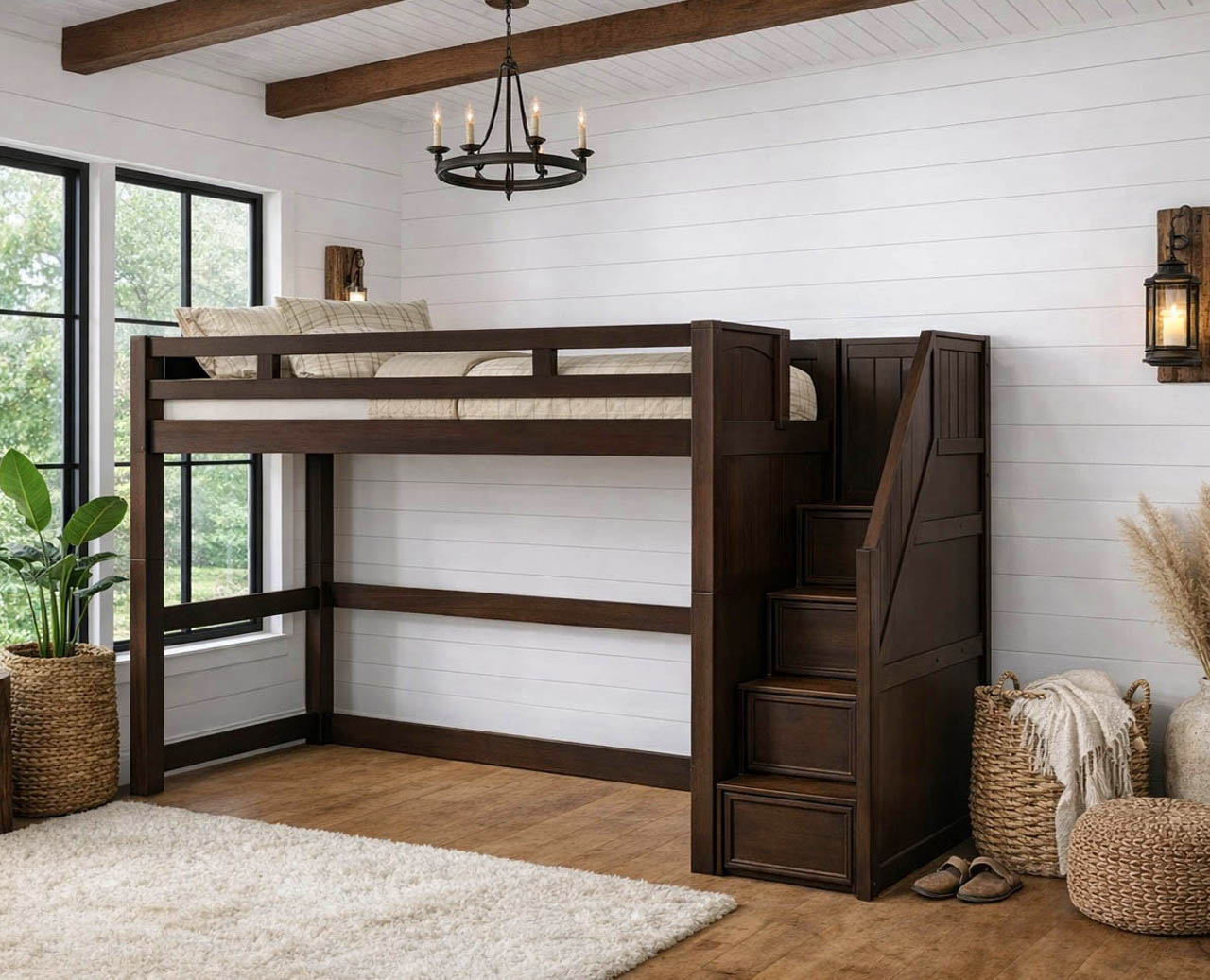 Twin XL Loft bed with Storage Stairs