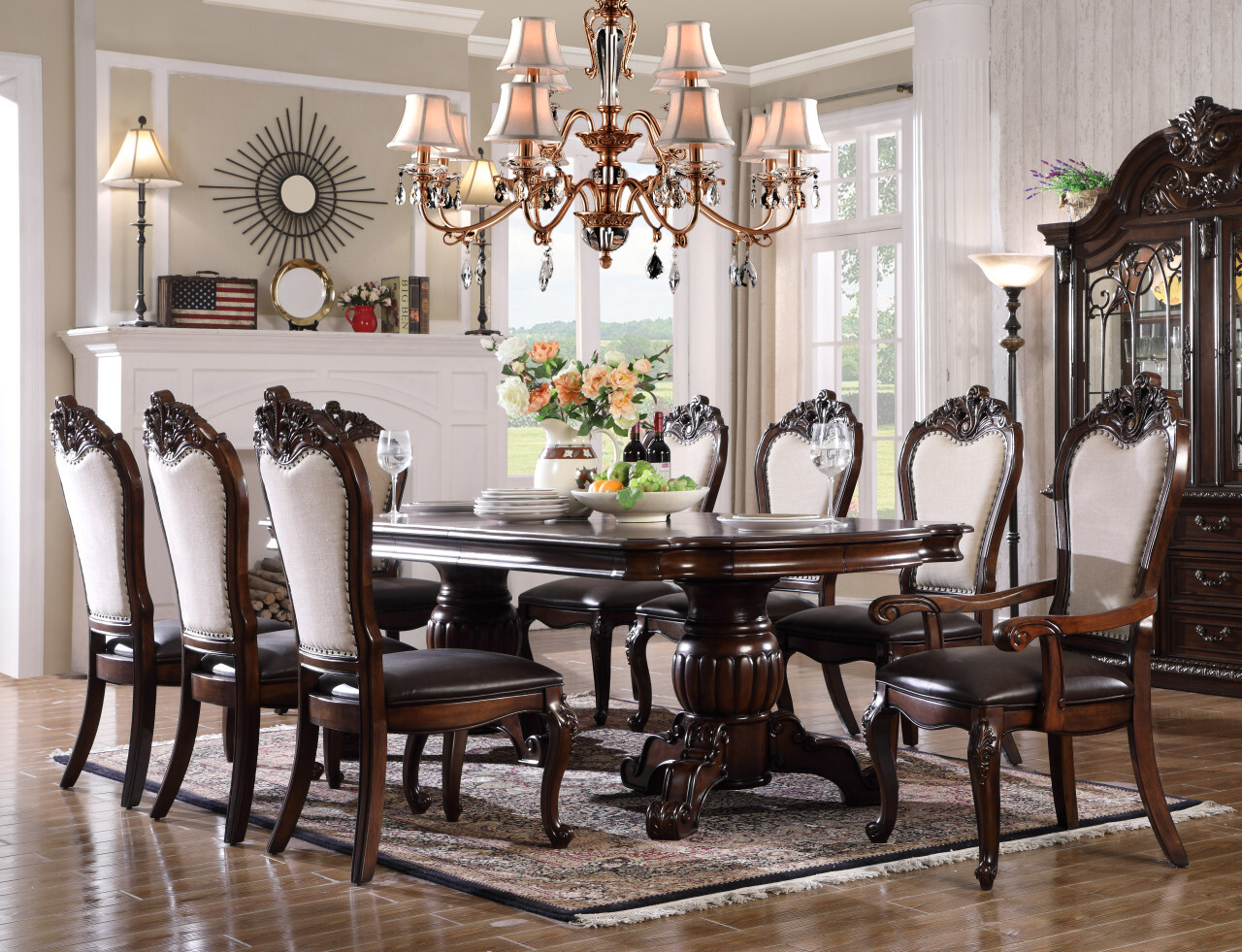 extendable dining room table set for 8