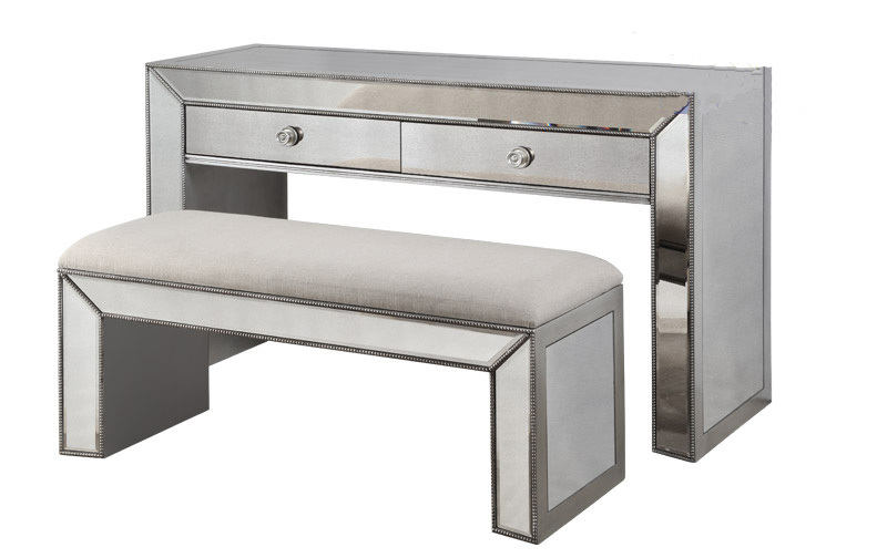 luxurious mirrored vanity table