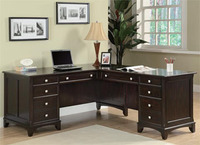 Garson Executive L-Shape Rich Cappuccino Office Desk