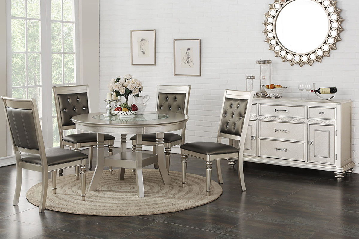 Stella Silver Round Dining Table Set