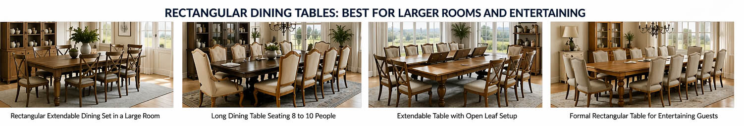 Rectangular Dining Tables: Best for Larger Rooms and Entertaining