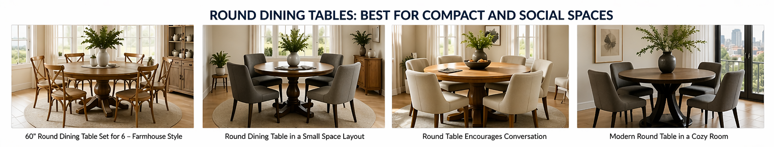 Round Dining Tables for compact places