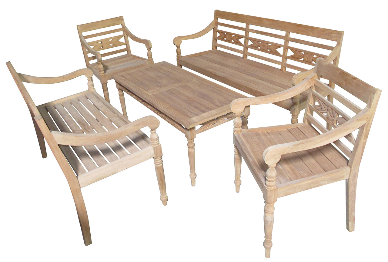 teak wood outdoor conversation set