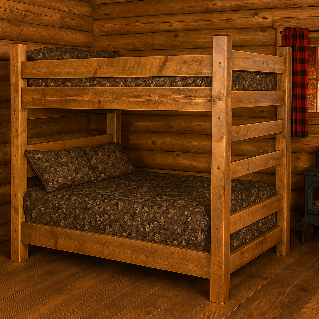 Heavy Duty Bunk Bed Barnwood Twin XL Bunk Bed in Honey Pine